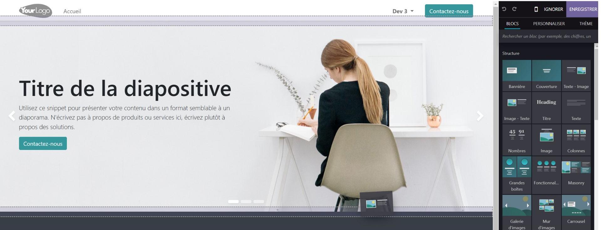 Créateur de site web Odoo