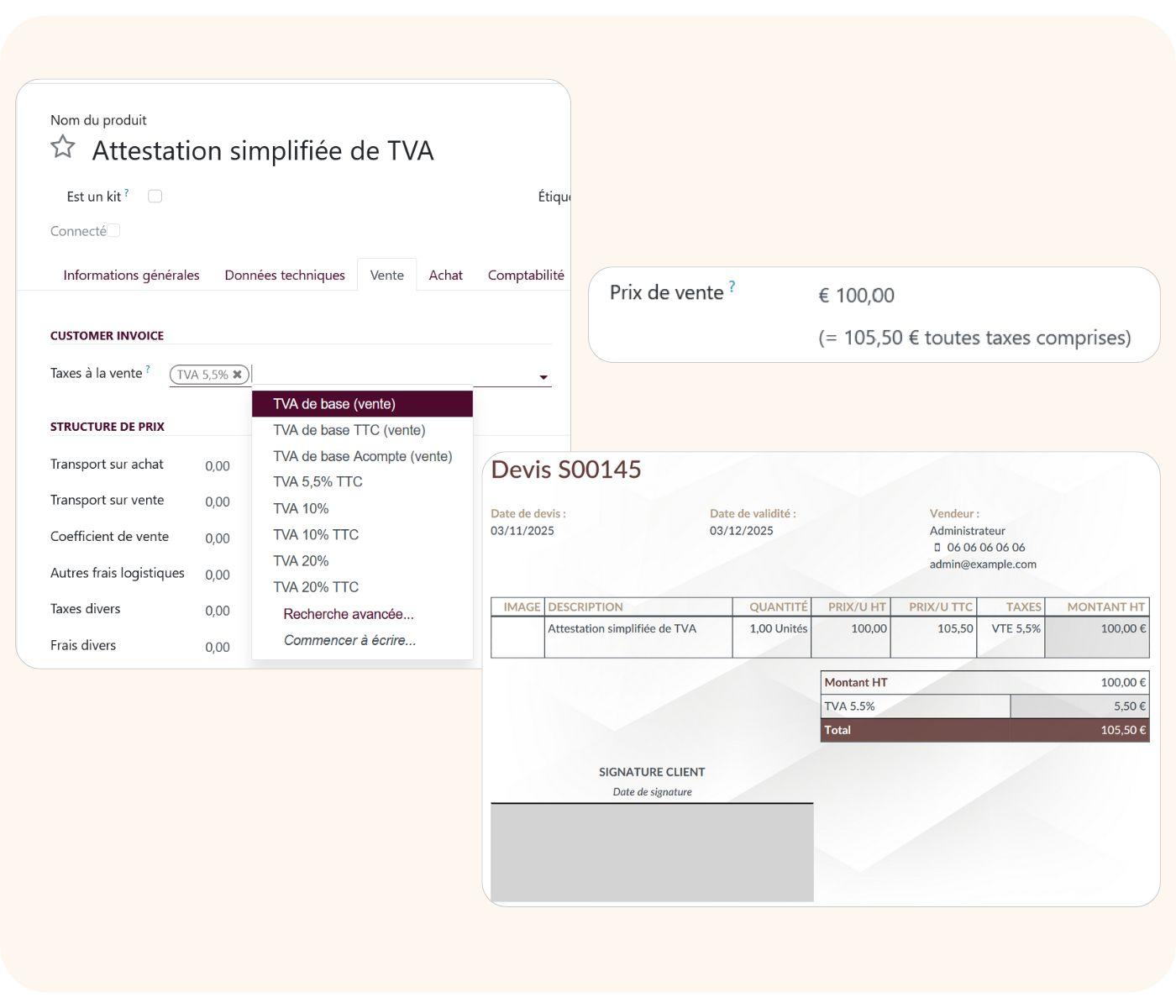 Attestation simplifiée TVA